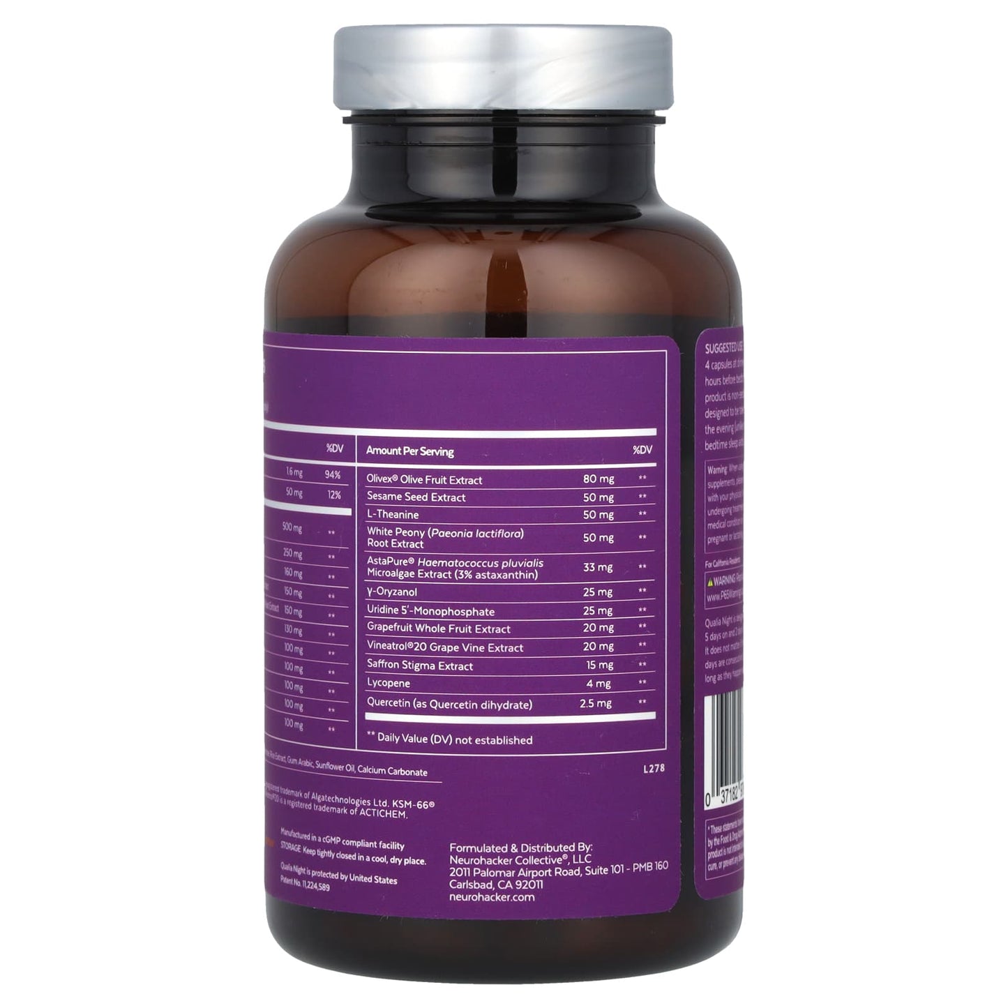 Qualia, Night®, 60 Capsules UPC 037182978650 | HiLife Vitamins
