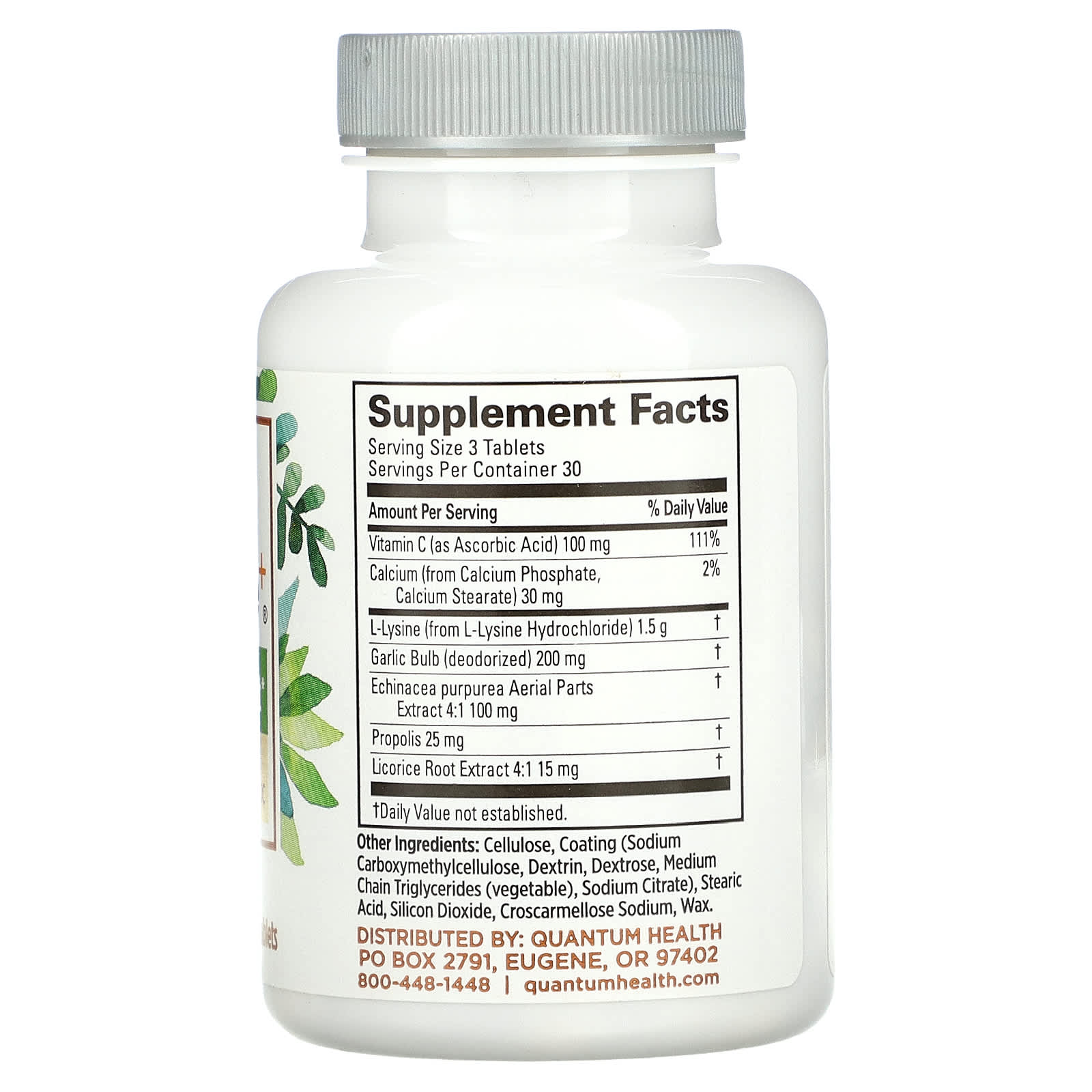 Quantum, Super Lysine+, 90 Tablets UPC 046985001106 | Hilife Vitamins