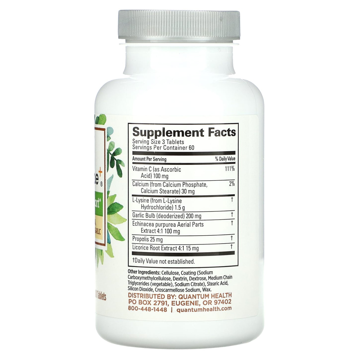 Quantum, Super Lysine+, 180 Tablets UPC 046985001113 | Hilife Vitamins