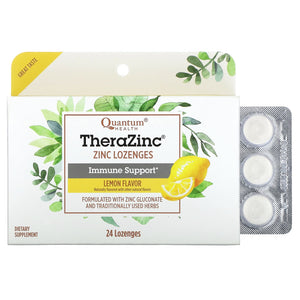 Quantum, Cold Season+ TheraZinc Lozenges Lemon, 24 - 046985016025 | Hilife Vitamins