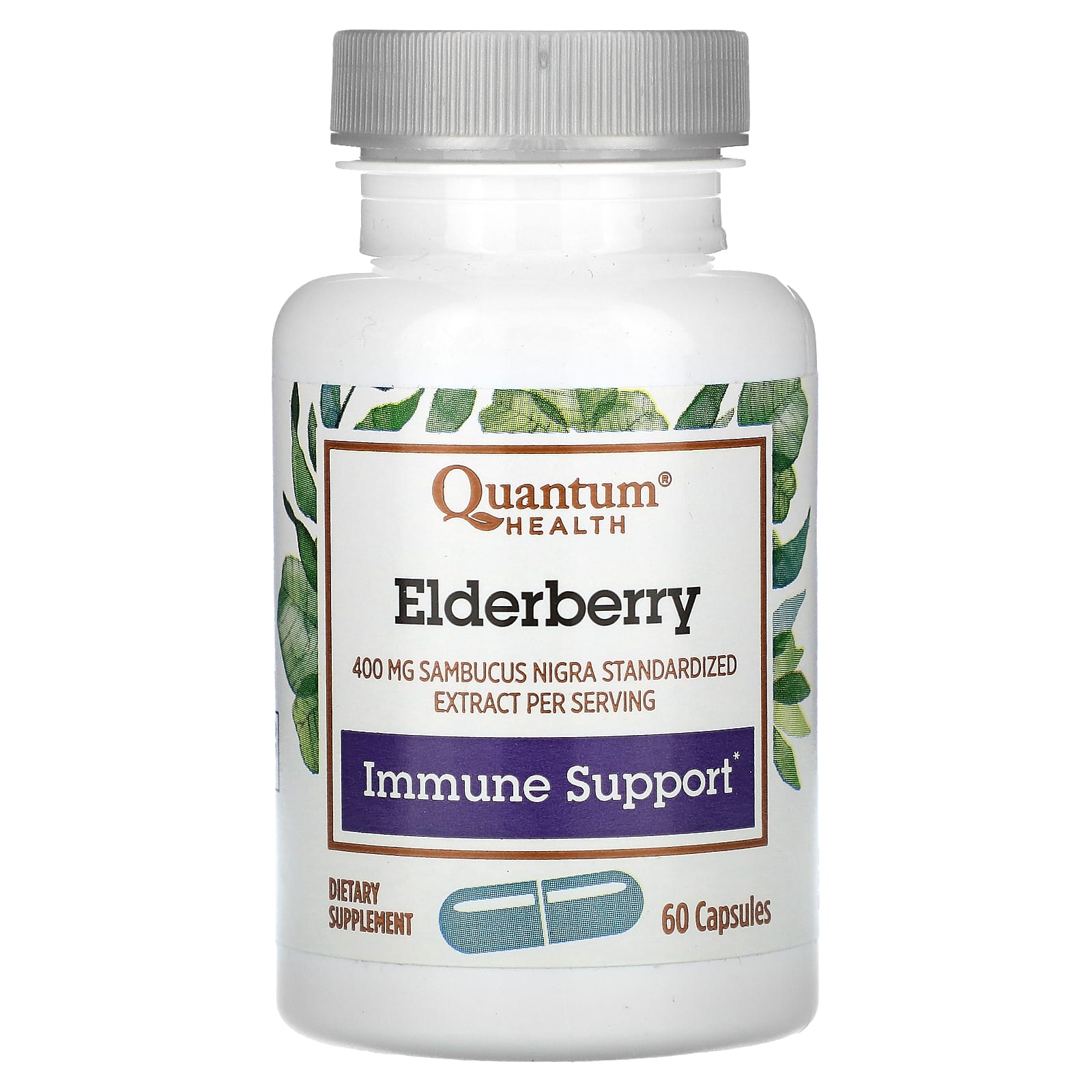 Quantum, Elderberry Extract, 60 Capsules UPC 046985016247 | Hilife Vitamins