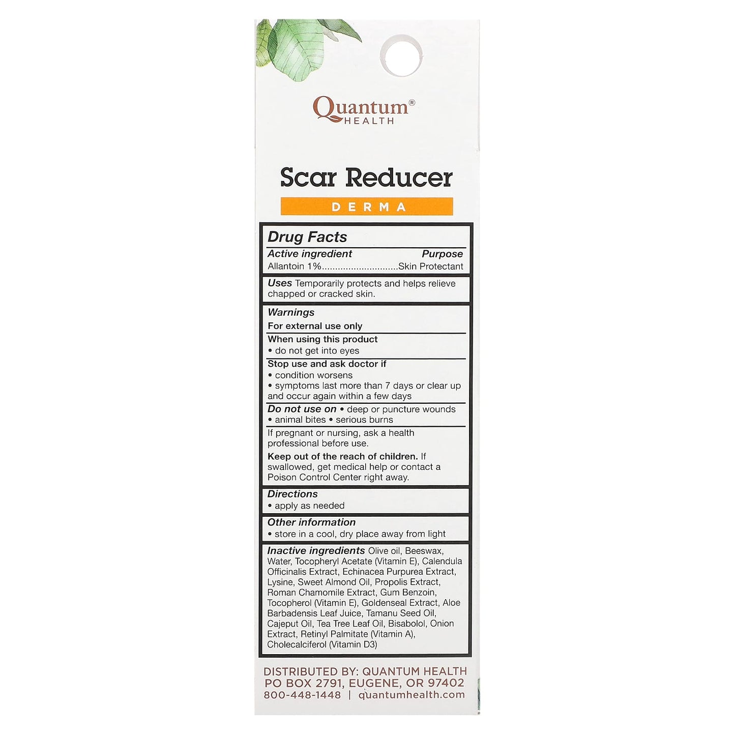 QUANTUM, Scar Reducing Cream, 21 GM UPC 046985018012 | Hilife Vitamins