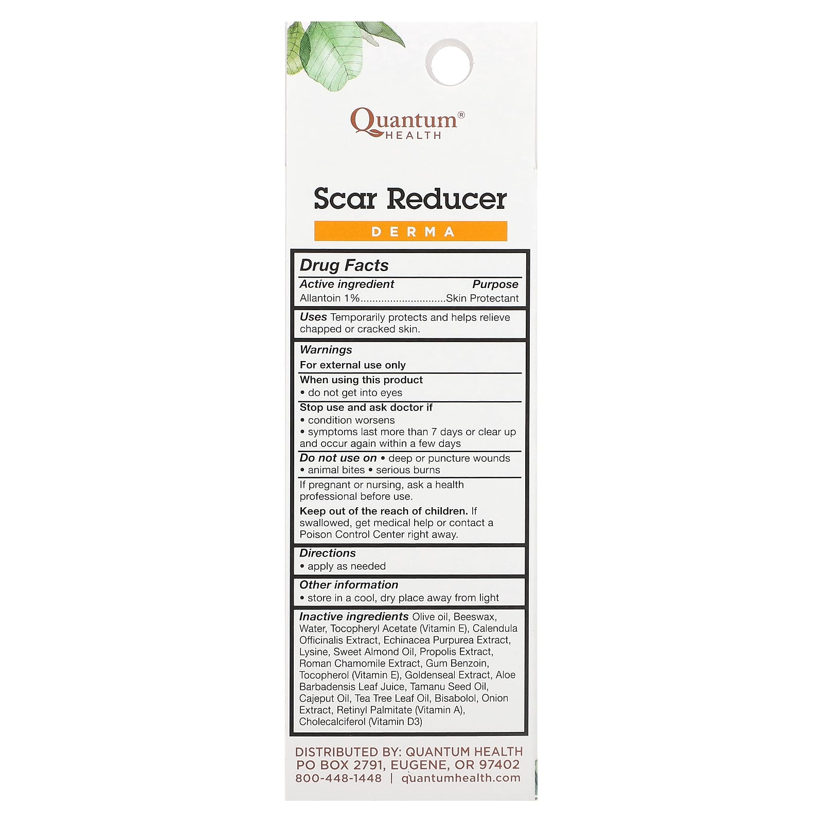 QUANTUM, Scar Reducing Cream, 21 GM UPC 046985018012 | Hilife Vitamins
