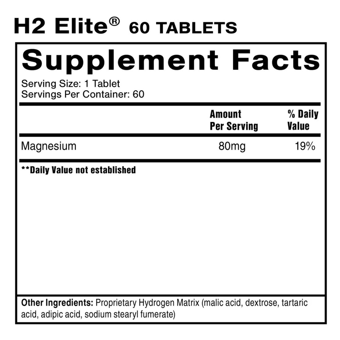 Quicksilver Scientific, H2 Elite, 60 Tablets - 653341624703 | Hilife Vitamins