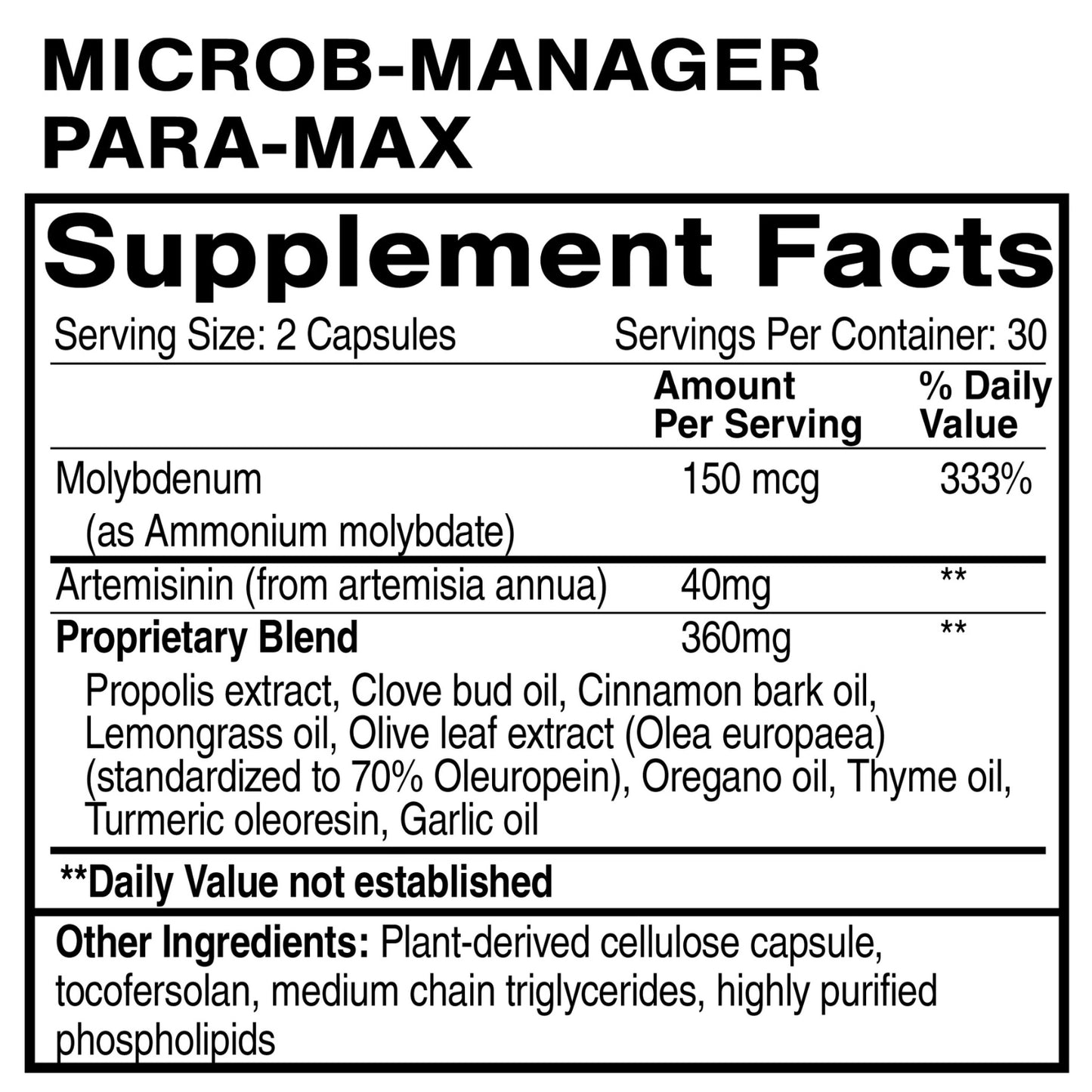 Quicksilver Scientific, Microb Manager Para-Max, 60 Softgels UPC 644216045501 | HiLife Vitamins