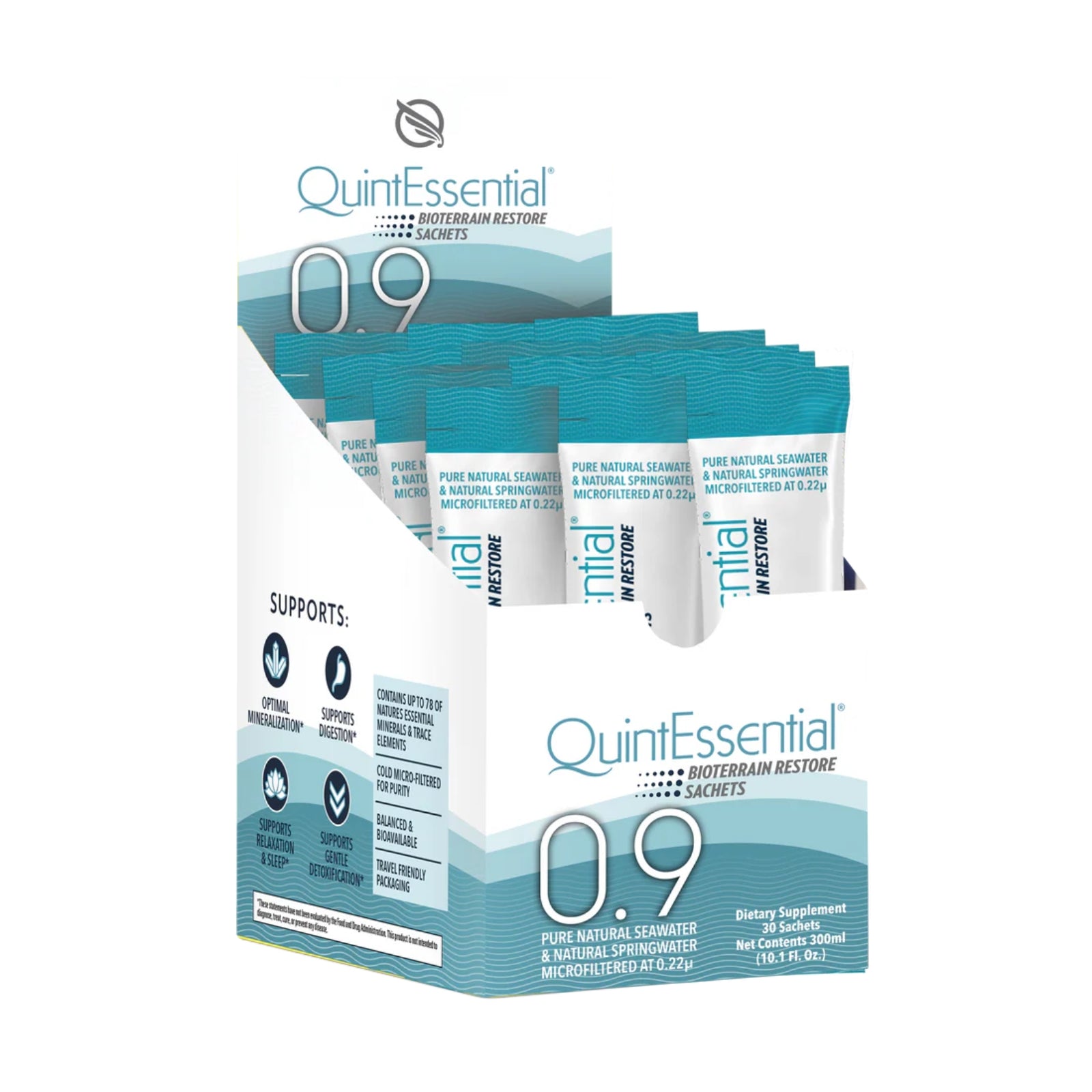 Quicksilver Scientific, QuintEssential® 0.9 Sachets, 30 Sachets 300 ml (10.1 fl. oz) UPC 644216045808 | HiLife Vitamins