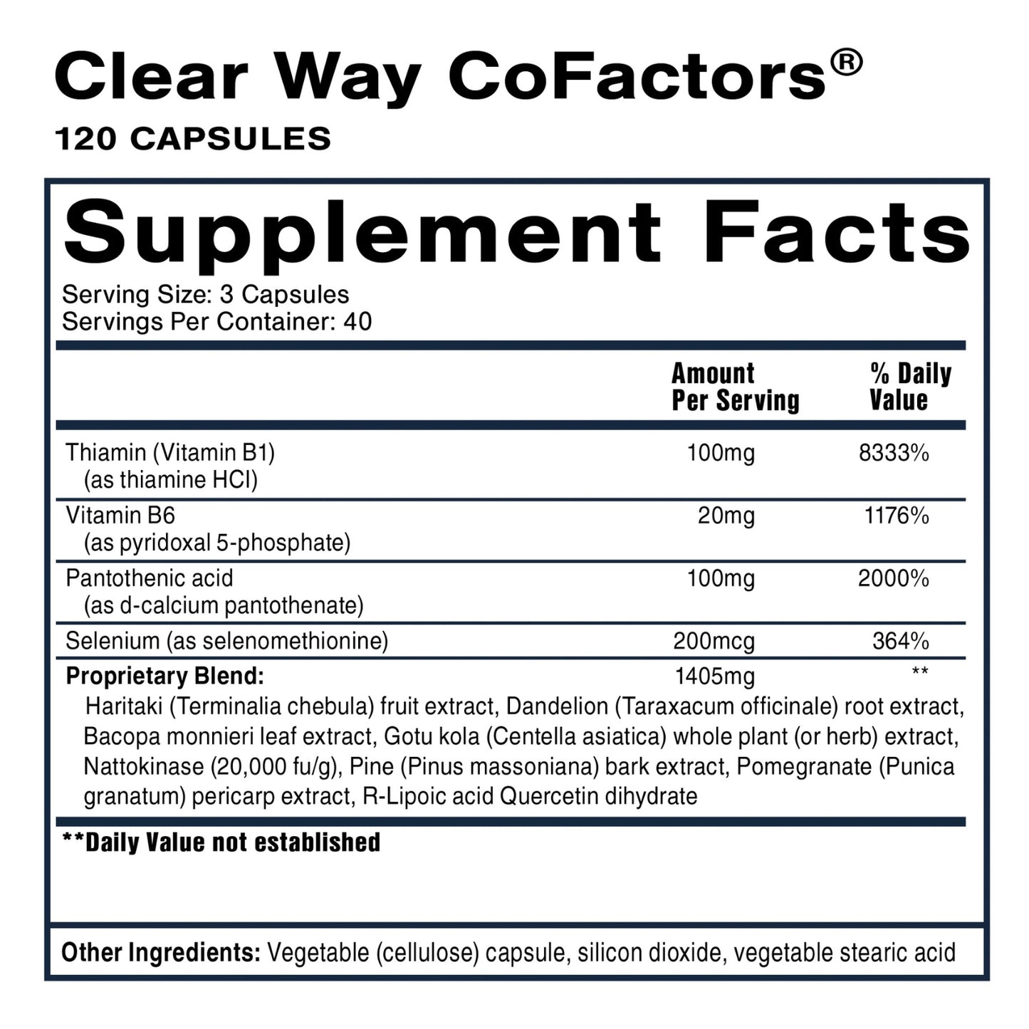 Quicksilver Scientific, Clear Way Cofactors, 120 Capsules UPC 752830967298 | HiLife Vitamins