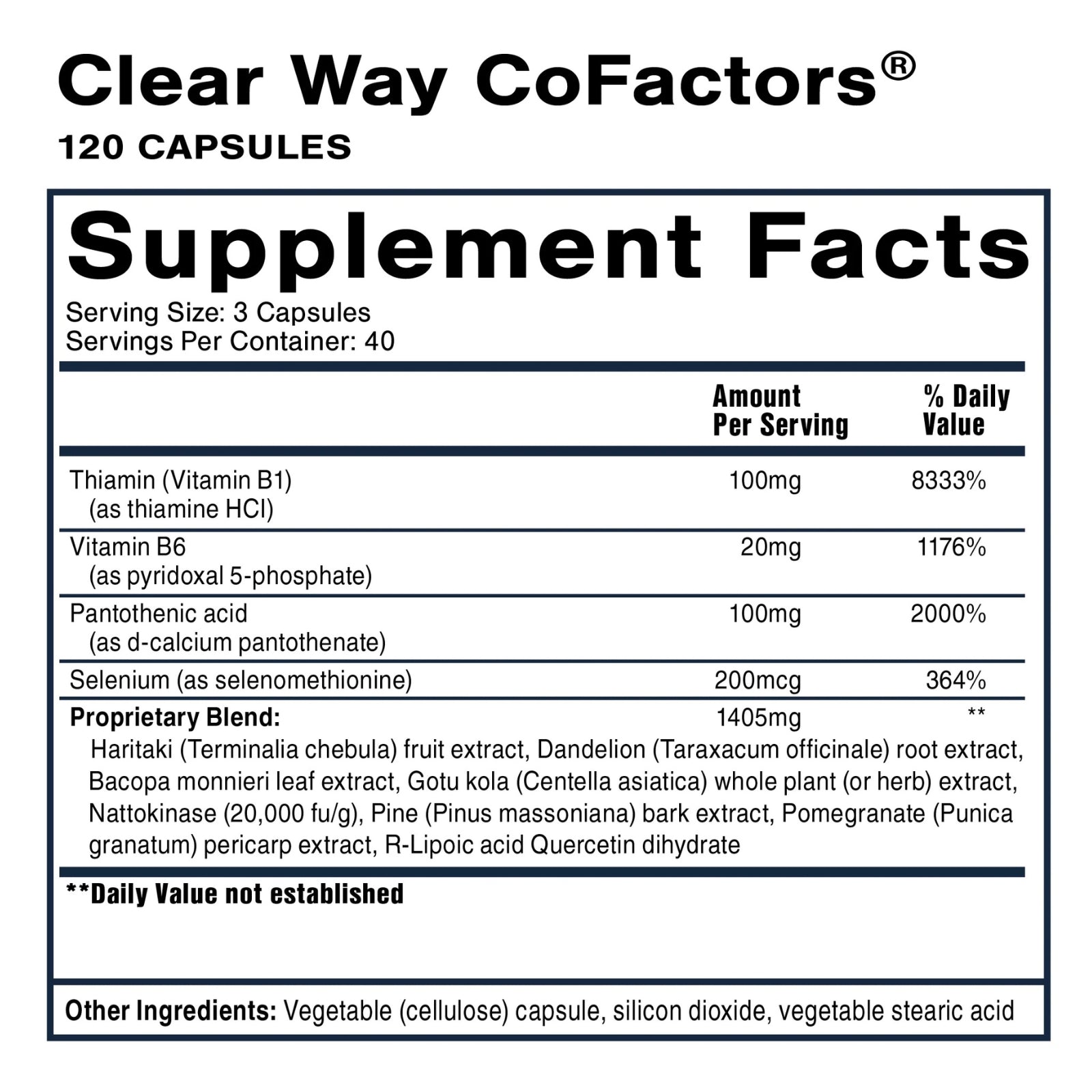 Quicksilver Scientific, Clear Way Cofactors, 120 Capsules UPC 752830967298 | HiLife Vitamins