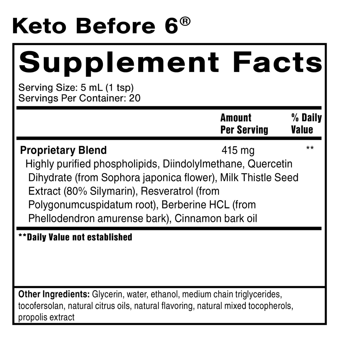 Quicksilver Scientific, Keto Before 6, 3.38 FL OZ (100ML) UPC 752830967496 | HiLife Vitamins