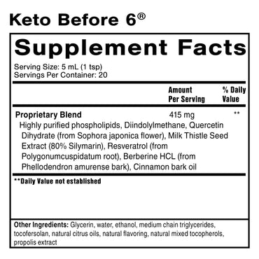 Quicksilver Scientific, Keto Before 6, 3.38 FL OZ (100ML) UPC 752830967496 | HiLife Vitamins