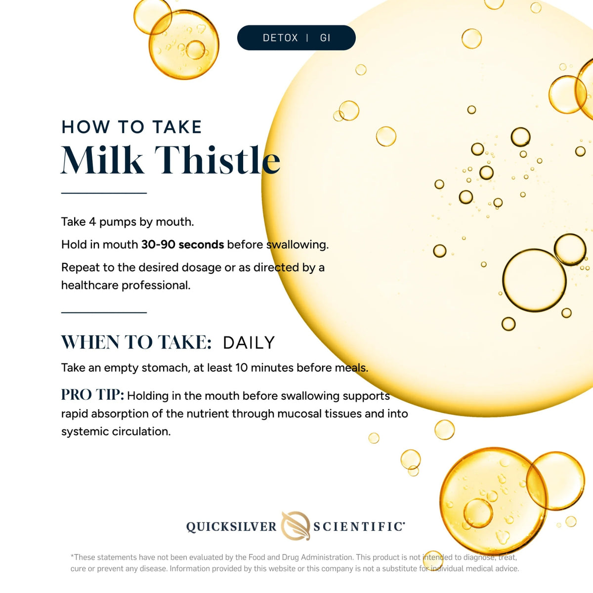 Quicksilver Scientific, Nanoemulsified Milk Thistle, 1.7 oz (50 mL) UPC 752830988880 | Hilife Vitamins