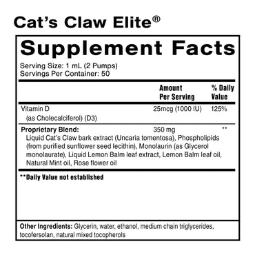 Quicksilver Scientific, Cat’s Claw Elite®, 1.7 fl. oz (50 ml) UPC 752830989085 | Hilife Vitamins