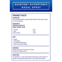 Quicksilver Scientific, Quinton Hypertonic Action Plus Nasal Spray, 3.38 FL OZ (100mL) UPC 810147500055 | HiLife Vitamins