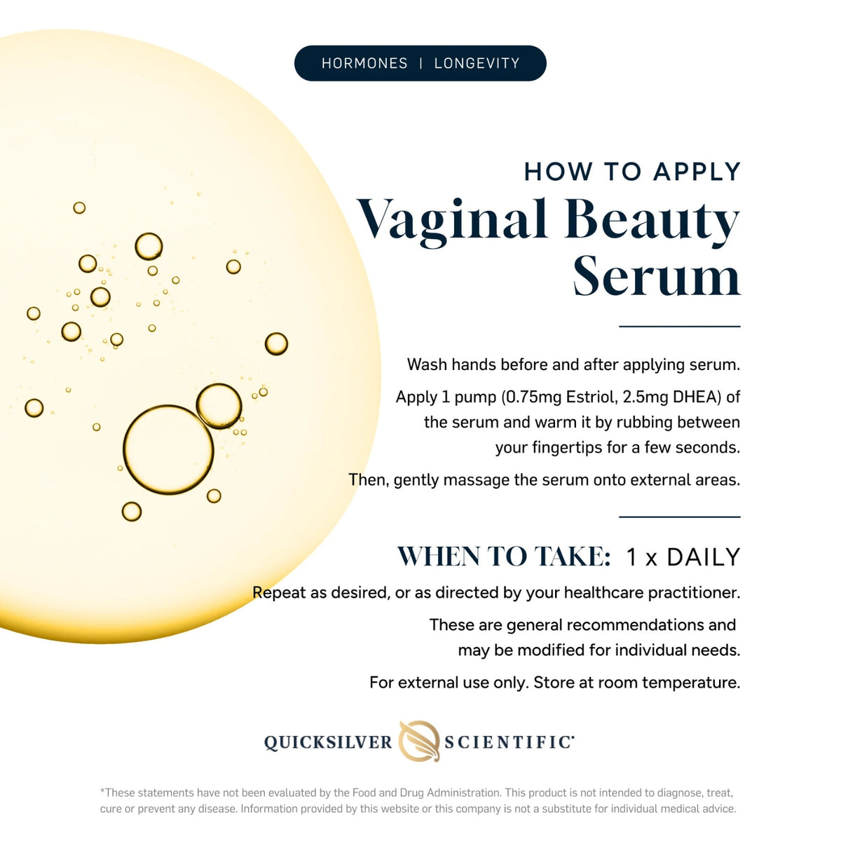 Quicksilver Scientific, Vaginal Beauty Serum, 1 fl oz (30 mL) UPC 810147500277 | Hilife Vitamins