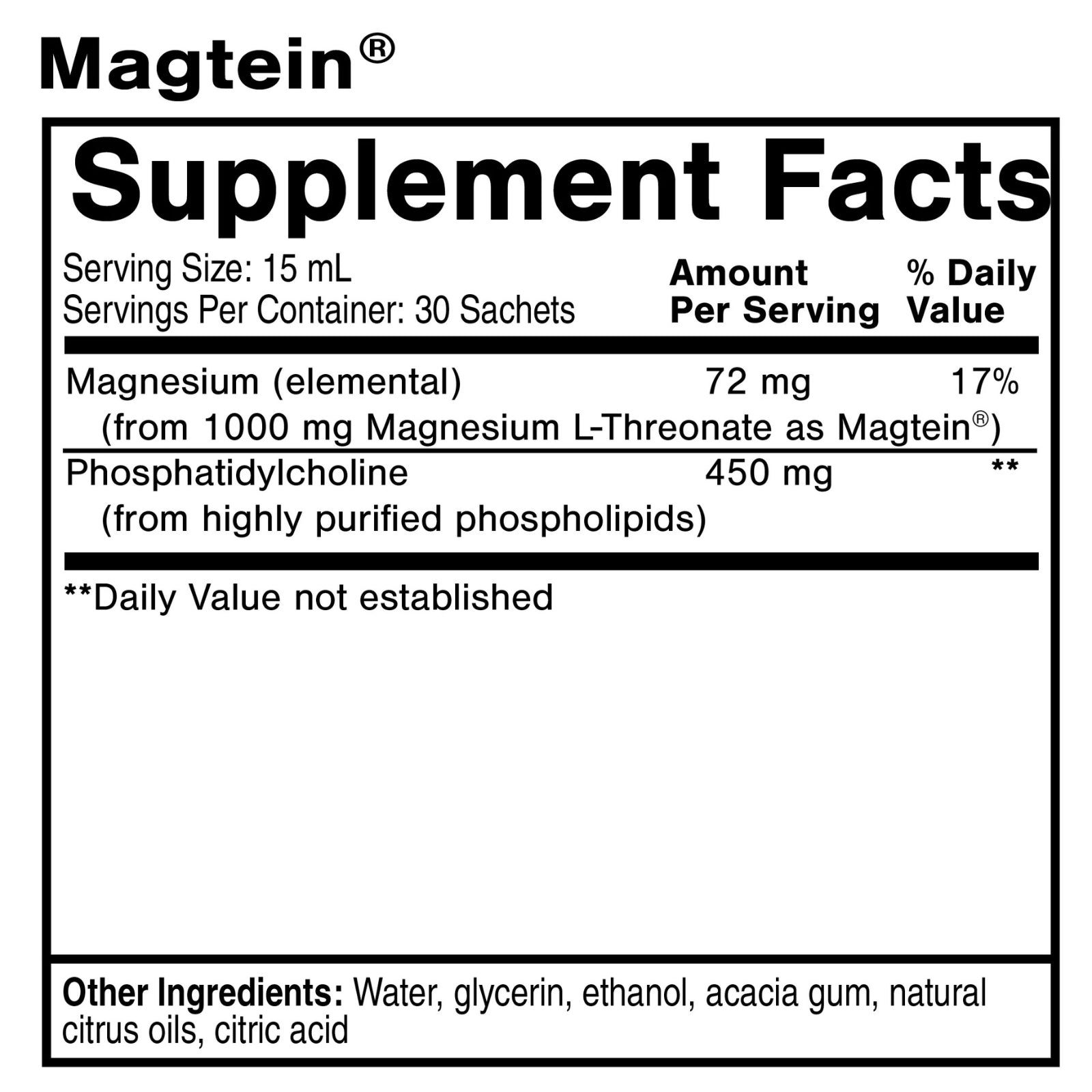 Quicksilver Scientific, Magtein Sachets (Box of 30), 15mL each UPC 810147501281 | HiLife Vitamins