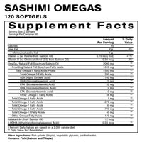 Quicksilver Scientific, Sashimi Omegas, 120 Softgels UPC 810147501595 | Hilife Vitamins