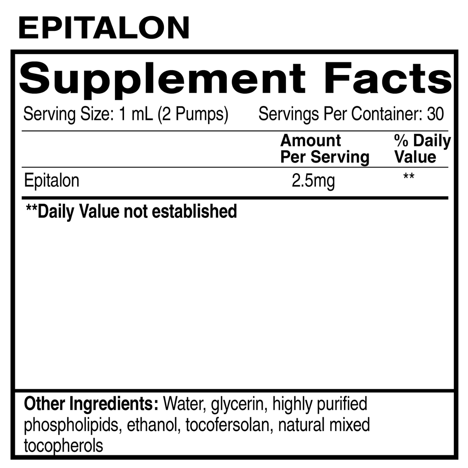 Quicksilver Scientific, Epitalon, 1.0 FL OZ (30mL) UPC 810147501601 | HiLife Vitamins