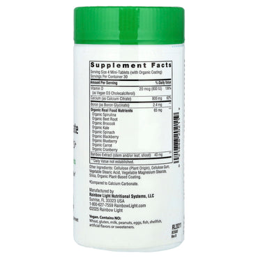 Rainbow Light, Calcium Citrate Mini-Tablets+, 120 Mini-Tablets UPC 021888202119 | HiLife Vitamins