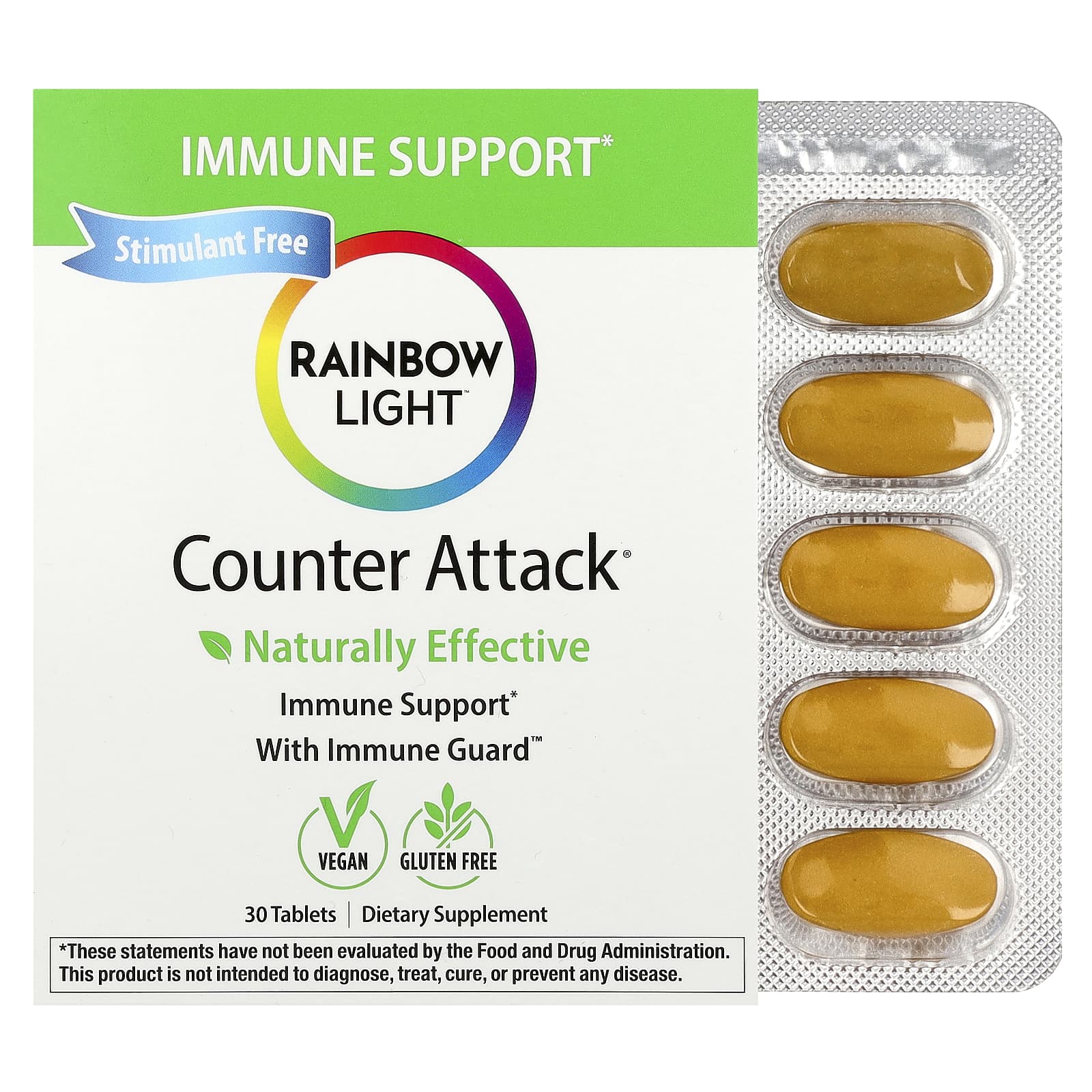 Rainbow Light, Counter Attack®, 30 Tablets UPC 021888116010 | HiLife Vitamins