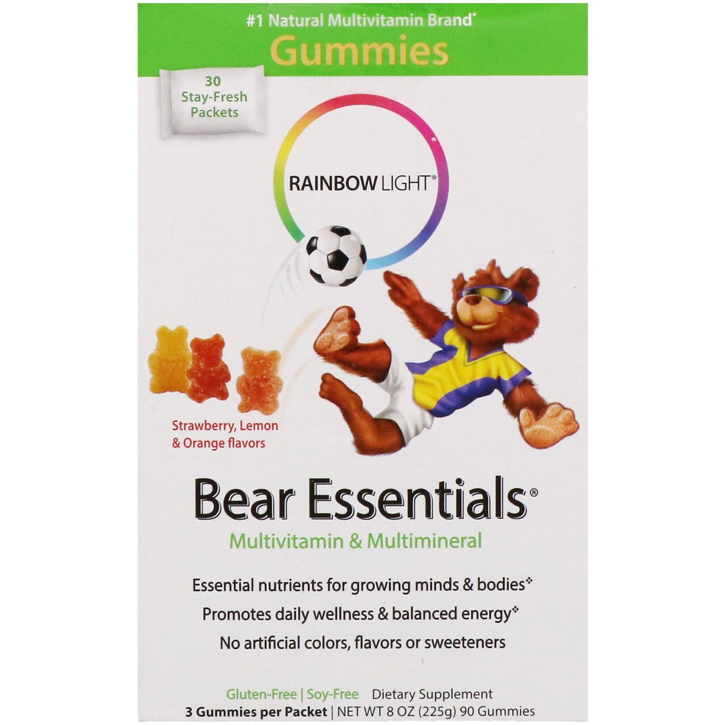 Rainbow Light, Gummy Bear Essential Vitamins, 30 Gummies UPC 021888120024 | HiLife Vitamins