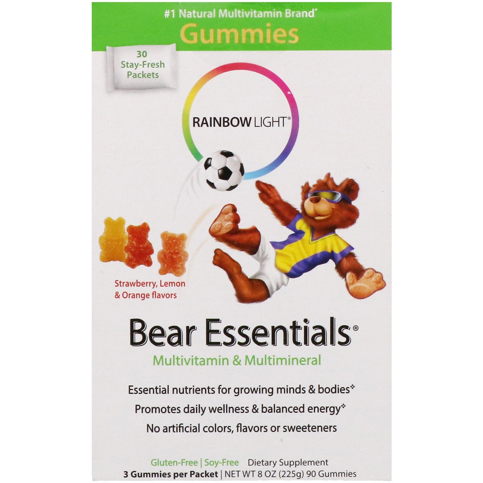 Rainbow Light, Gummy Bear Essential Vitamins, 30 Gummies UPC 021888120024 | HiLife Vitamins
