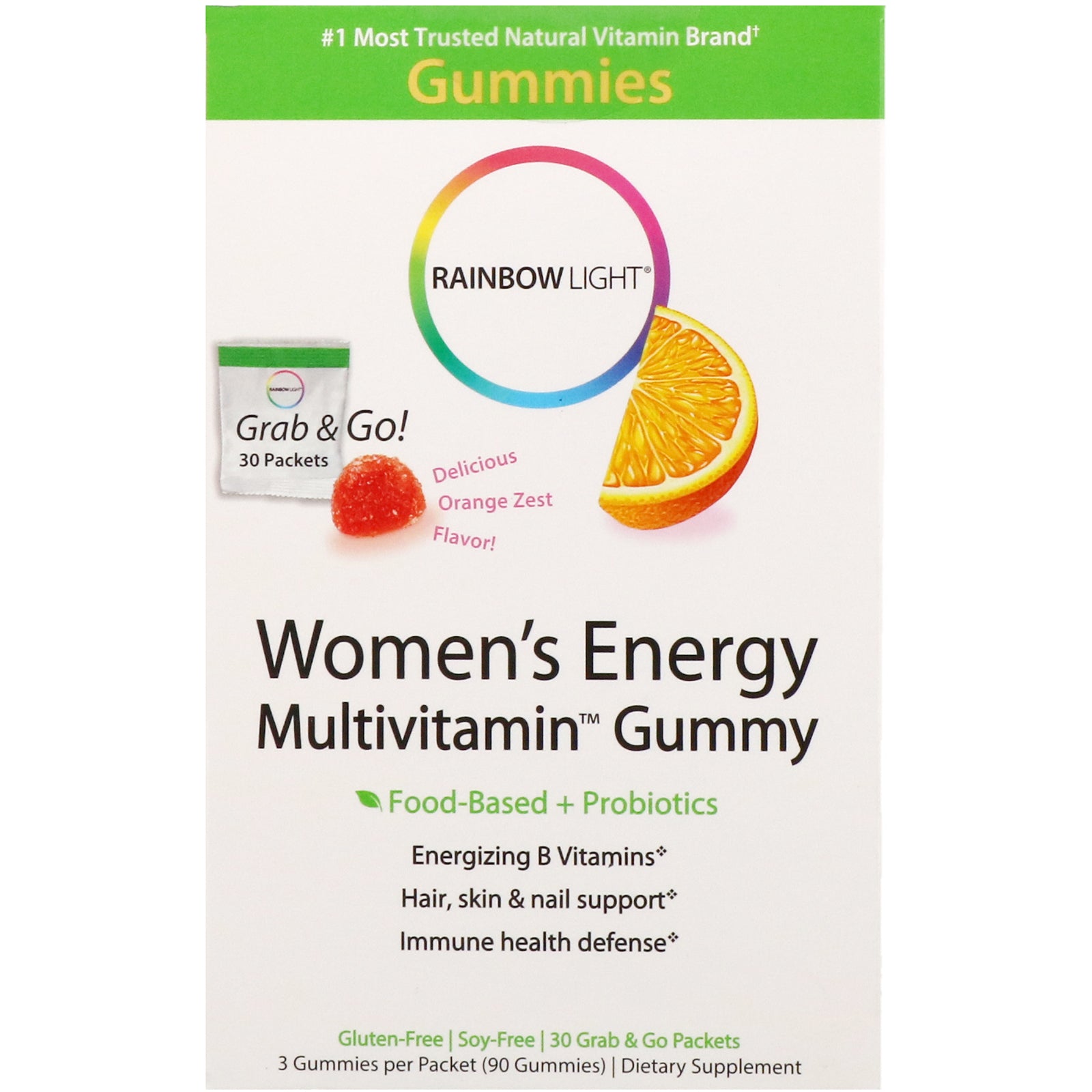 Rainbow Light, Women's Energy Multivitamin, 30 Gummies UPC 021888121717 | HiLife Vitamins