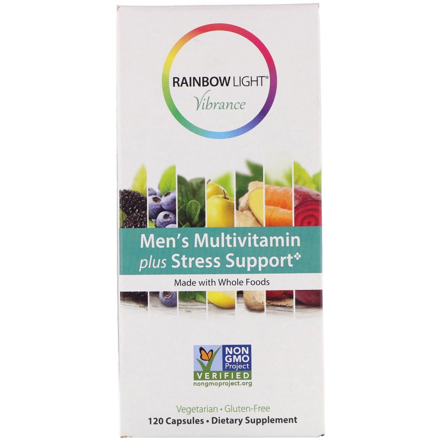 Rainbow Light, Vibrance Men's Multivitamin Plus Stress Support, 120 Vegetarian Capsules UPC 021888780617 | HiLife Vitamins