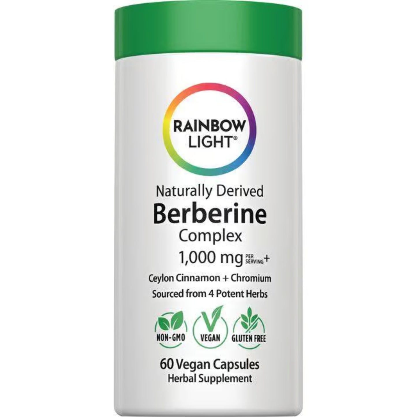 Rainbow Light, Natural Derived Berberine, 60 Vegan Capsules UPC 850068584031 | HiLife Vitamins