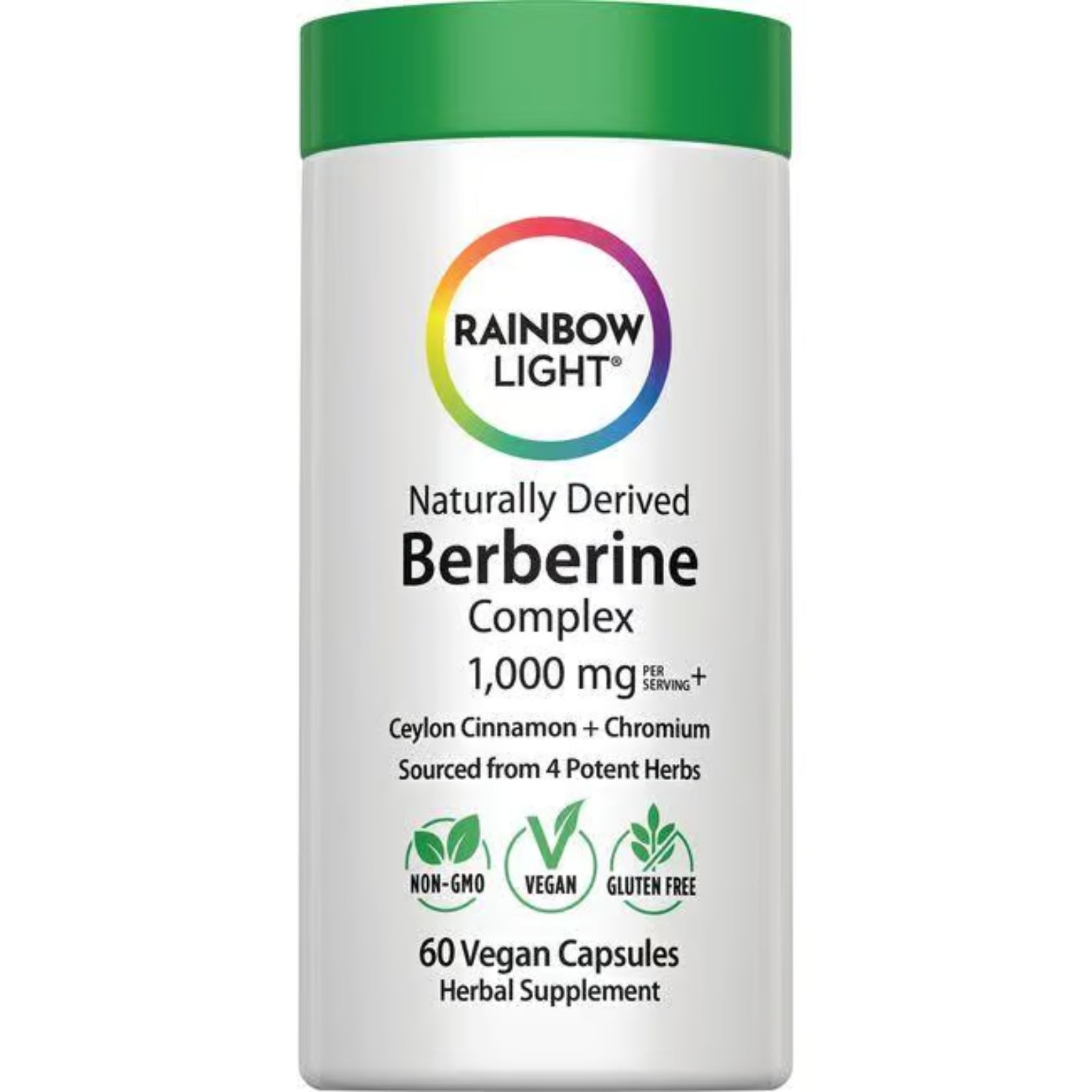 Rainbow Light, Natural Derived Berberine, 60 Vegan Capsules UPC 850068584031 | HiLife Vitamins