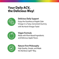 Rainbow Light, Organic Apple Cider Vinegar, 50 Gummies UPC 850068584505 | Hilife Vitamins