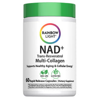 Rainbow Light, NAD+ Trans-Resveratrol Multi-Collagen, 60 Capsules UPC 850068584888 | HiLife Vitamins