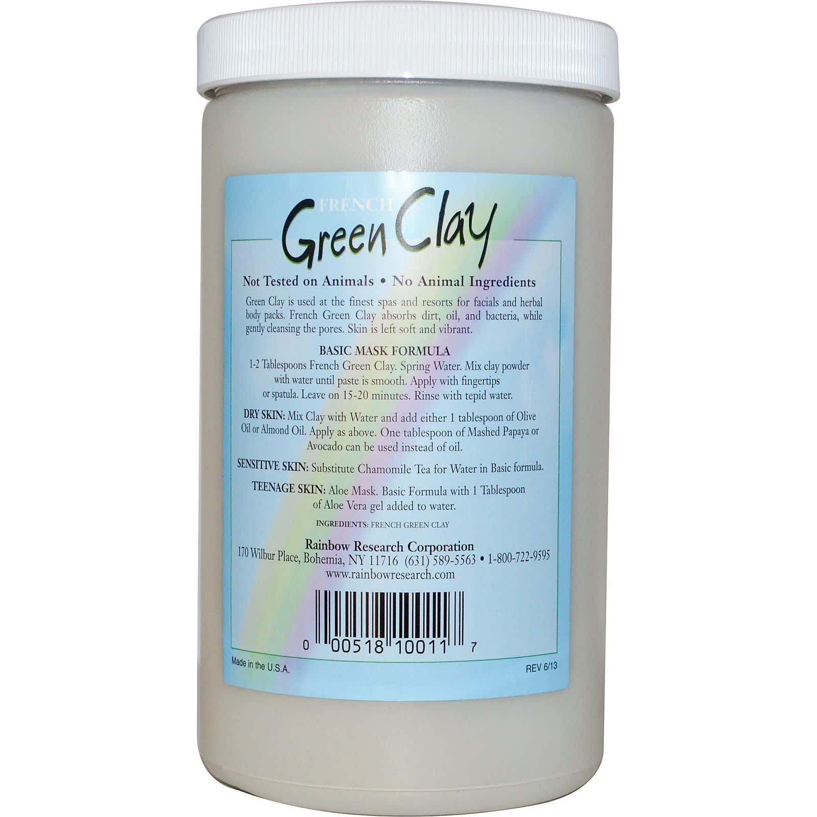 RAINBOW RESEARCH, French Green Clay Powder, 32 OUNCE UPC 000518100117 | Hilife Vitamins