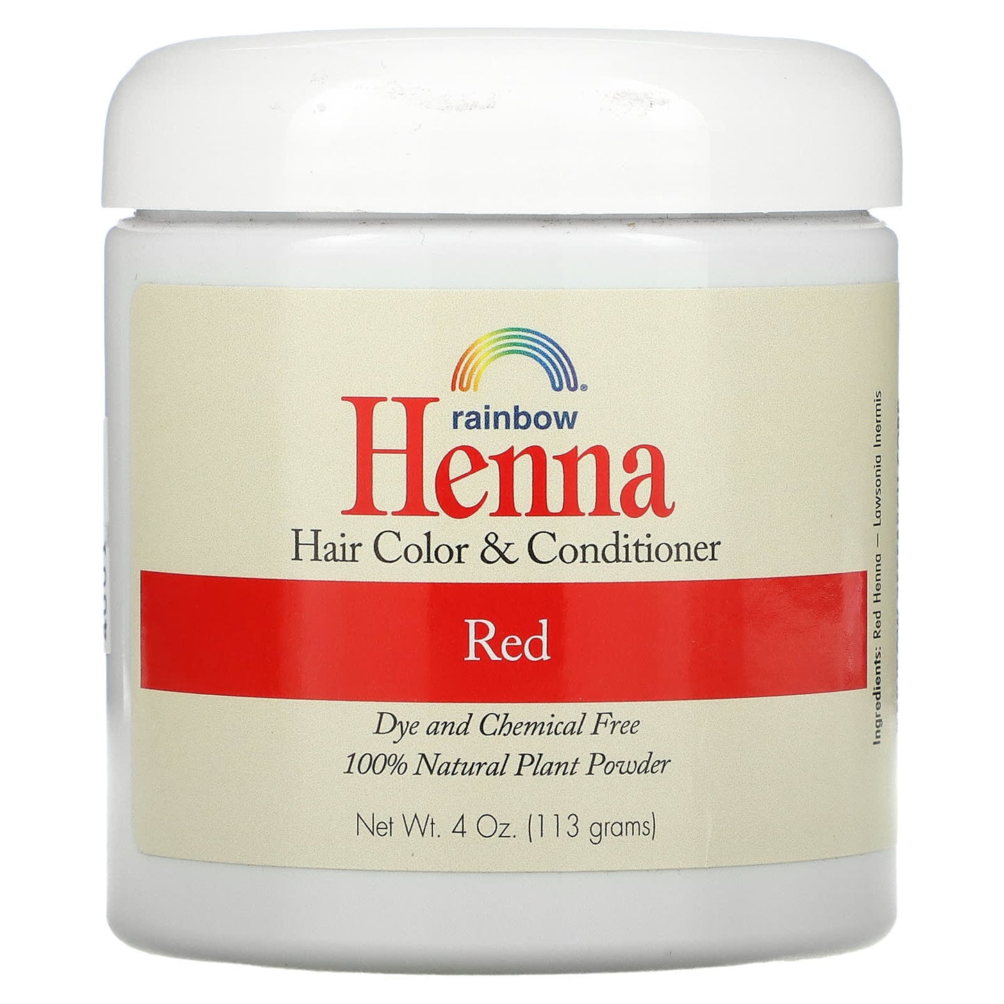 Rainbow Research, Henna, Hair Color and Conditioner, Red, 4 oz (113 g) UPC 000518400019 | Hilife Vitamins