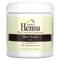 Rainbow Research, Henna, Hair Color & Conditioner, Dark Brown (Sable), 4 oz (113 g) UPC 000518400033 | Hilife Vitamins