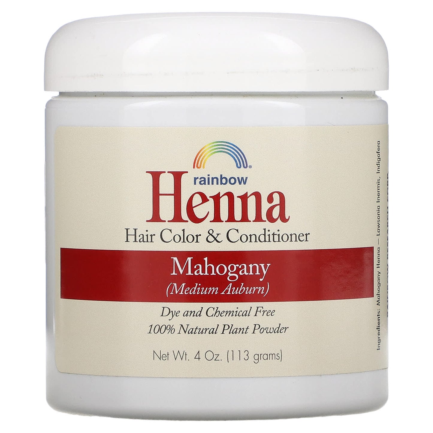 Rainbow Research, Mahogany Henna, 4 Oz UPC 000518400071 | Hilife Vitamins