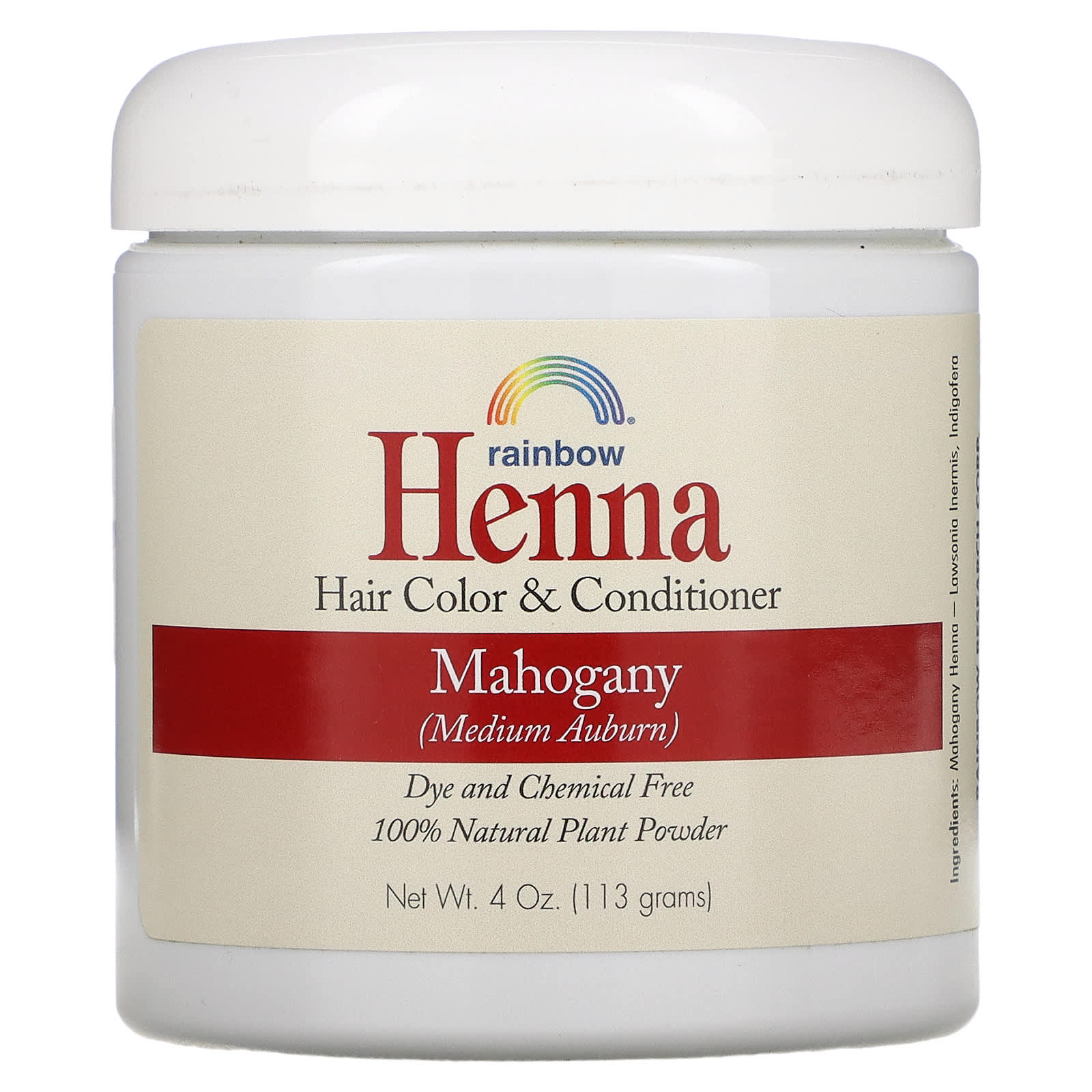 Rainbow Research, Mahogany Henna, 4 Oz UPC 000518400071 | Hilife Vitamins