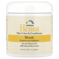 Rainbow Research, Henna, Hair Color and Conditioner, Blonde, 4 oz (113 g) UPC 000518400118 | Hilife Vitamins