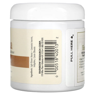 Rainbow Research, Henna, Hair Color and Conditioner, Light Brown, 4 oz (113 g) UPC 000518400132 | Hilife Vitamins