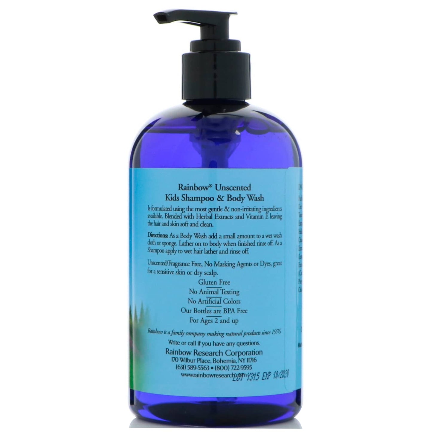 Rainbow Research, Kids Shampoo Unscented, 12 Oz UPC 000518600105 | Hilife Vitamins