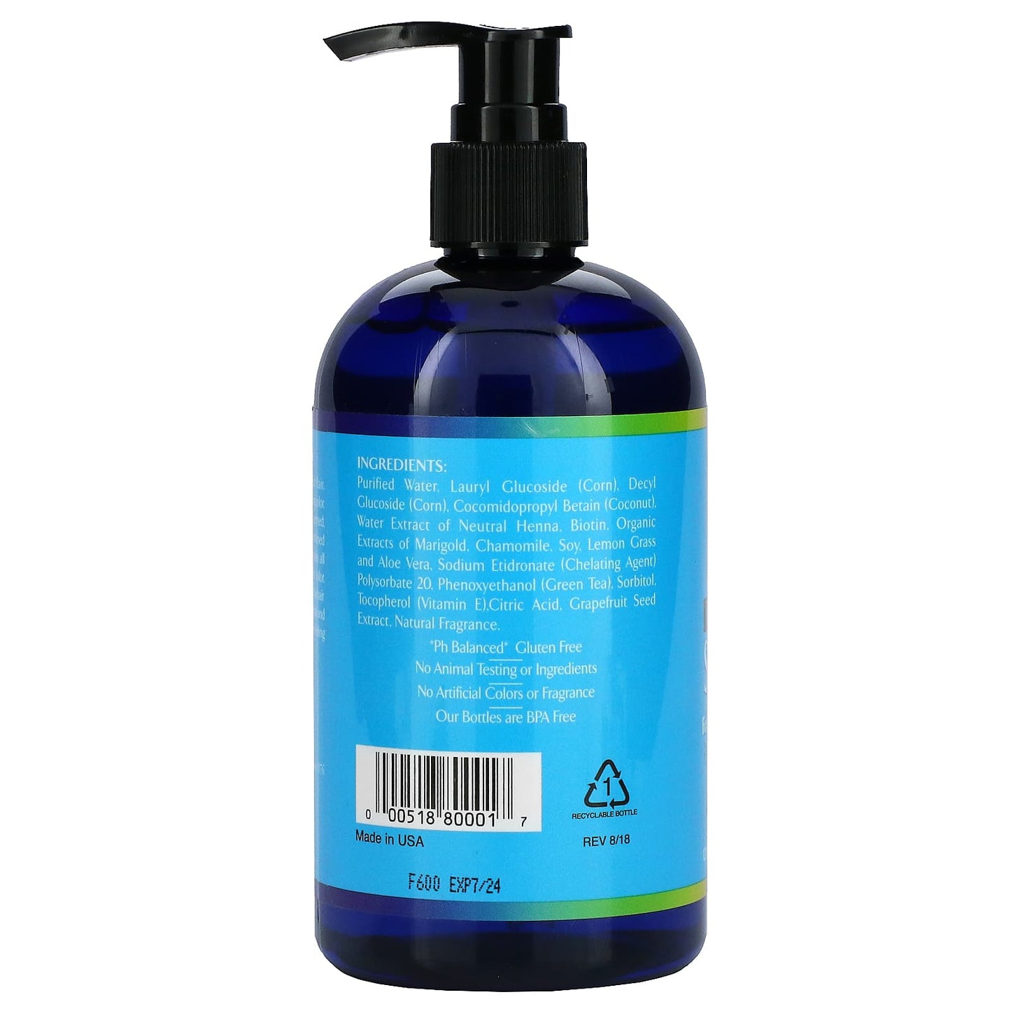 Rainbow Research, Henna & Biotin Herbal Shampoo, For Normal or Color Treated Hair, 12 fl oz (360 ml) UPC 000518800017