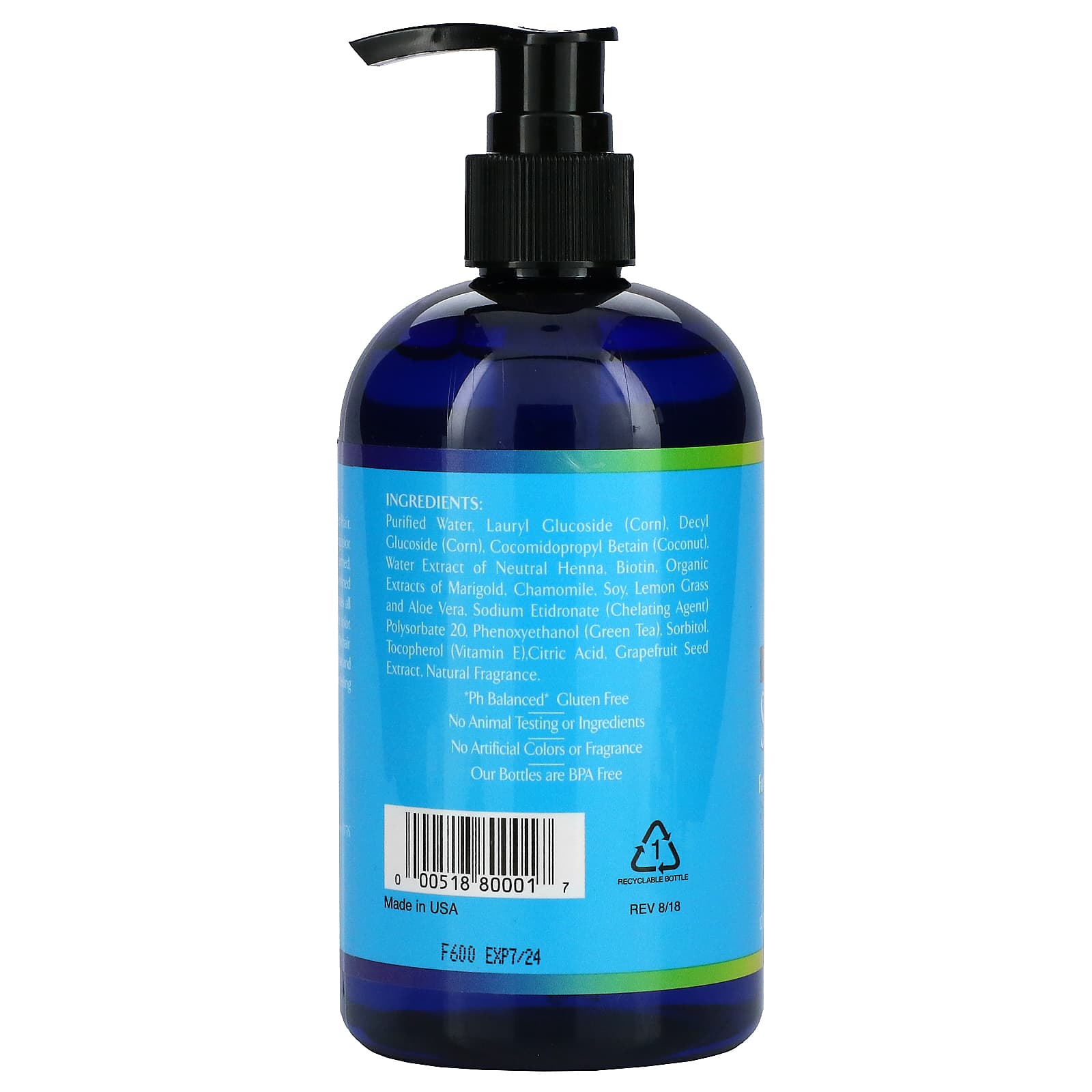 Rainbow Research, Henna & Biotin Herbal Shampoo, For Normal or Color Treated Hair, 12 fl oz (360 ml) UPC 000518800017