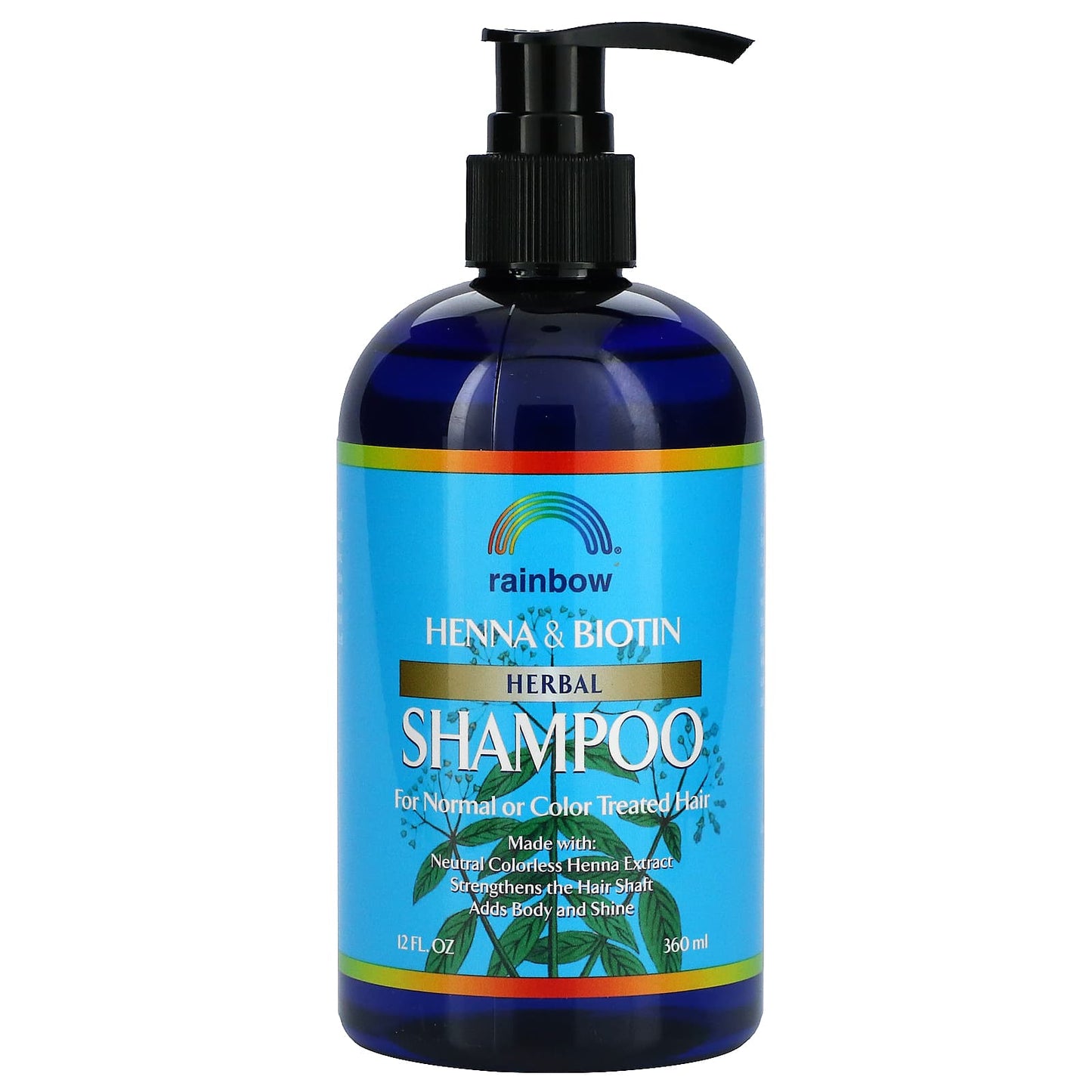 Rainbow Research, Henna & Biotin Herbal Shampoo, For Normal or Color Treated Hair, 12 fl oz (360 ml) UPC 000518800017