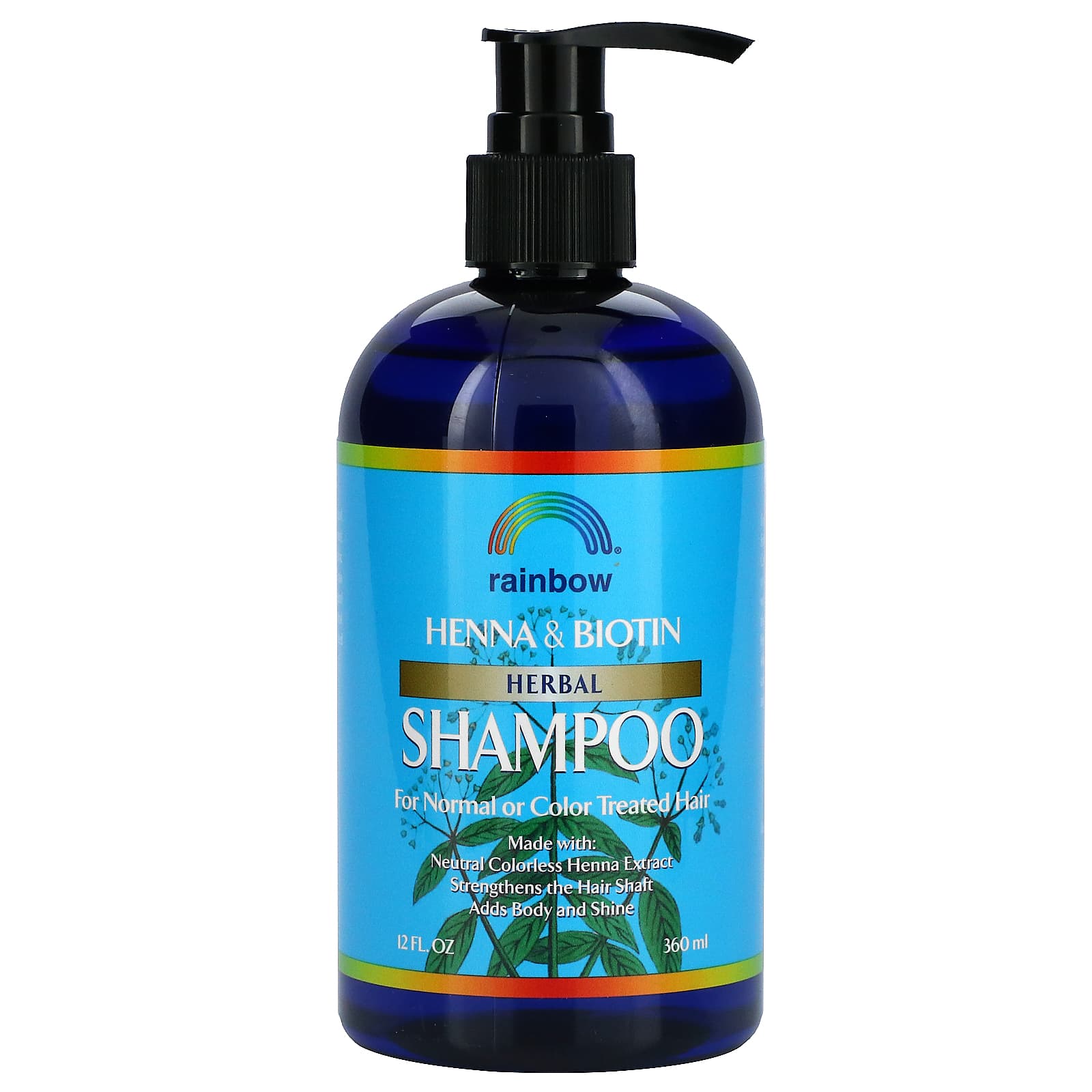 Rainbow Research, Henna & Biotin Herbal Shampoo, For Normal or Color Treated Hair, 12 fl oz (360 ml) UPC 000518800017
