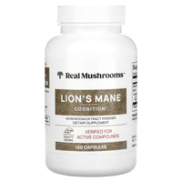 Real Mushrooms, Lion's Mane, Mushroom Extract Powder, 120 Capsules UPC 628110068040 | Hilife Vitamins