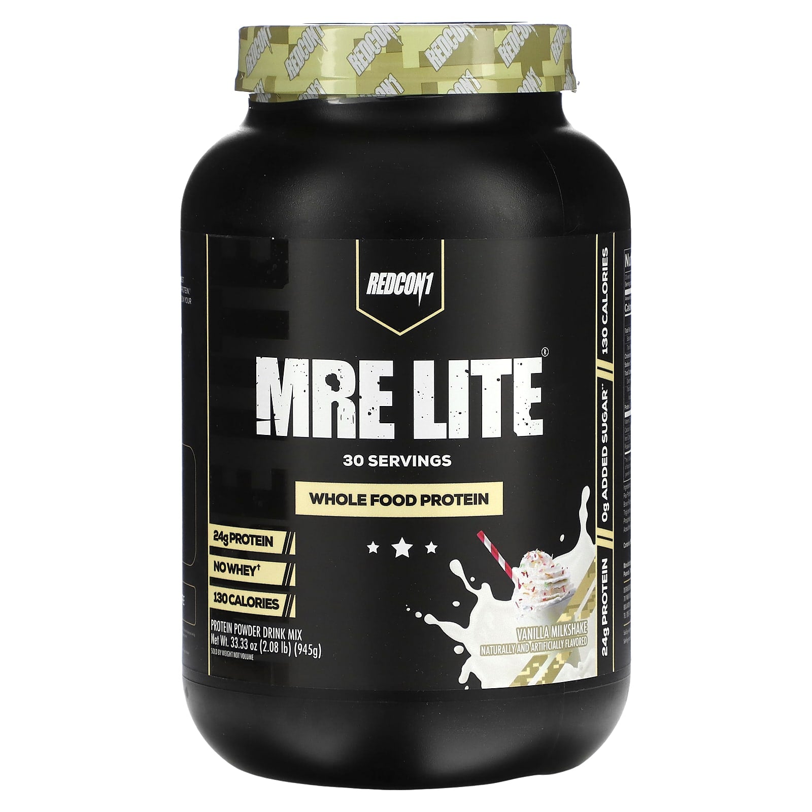 Redcon1, MRE Lite, Whole Food Protein, Vanilla Milkshake, 2.08 lbs (945 g) UPC 810044570908 | HiLife Vitamins