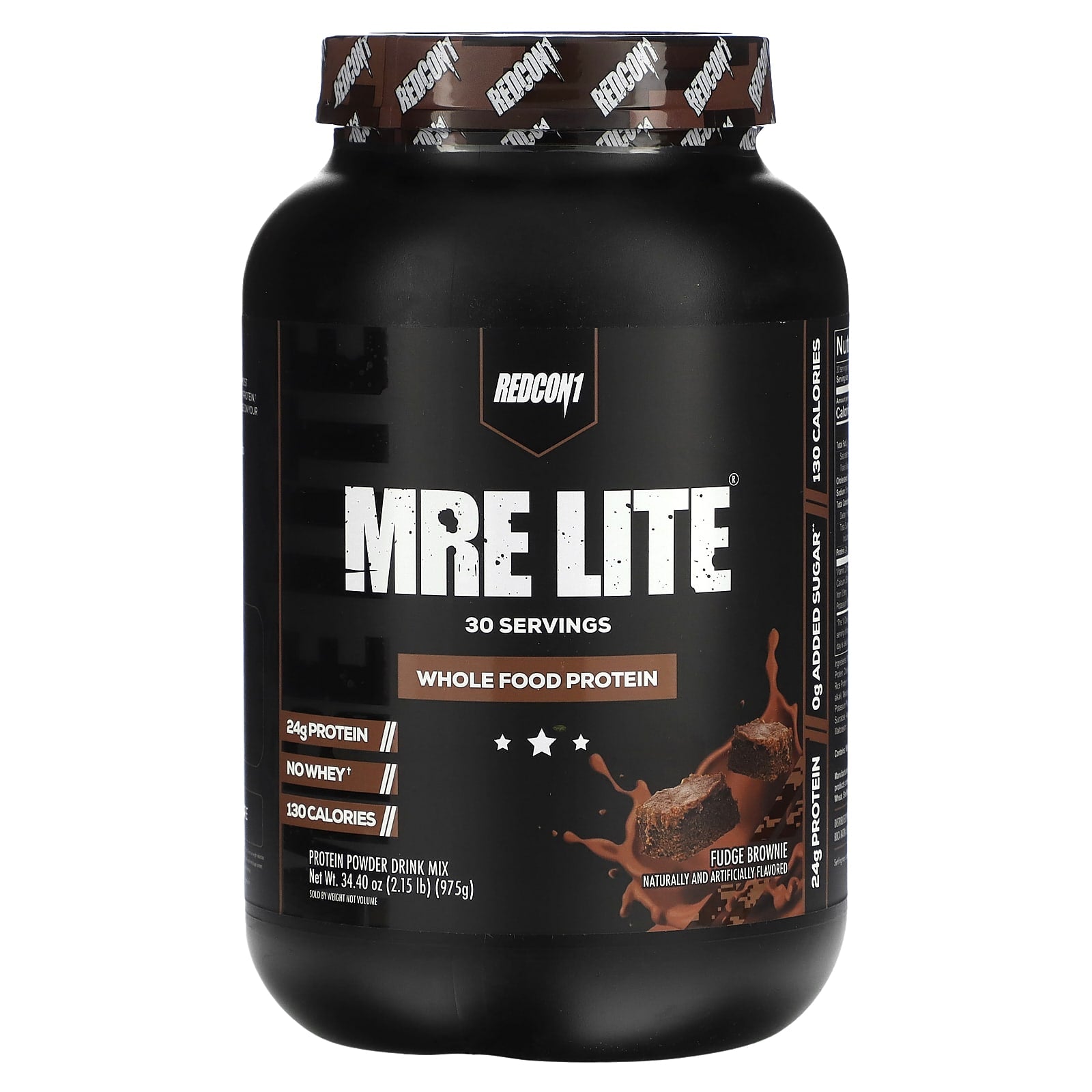 Redcon1, MRE Lite, Whole Food Protein, Fudge Brownie, 2.15 lbs (975 g) UPC 810044570915 | HiLife Vitamins