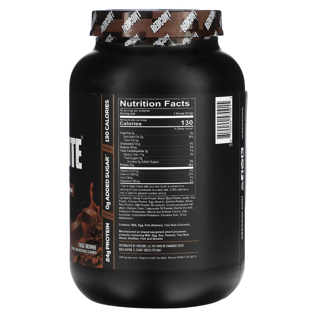 Redcon1, MRE Lite, Whole Food Protein, Fudge Brownie, 2.15 lbs (975 g ...