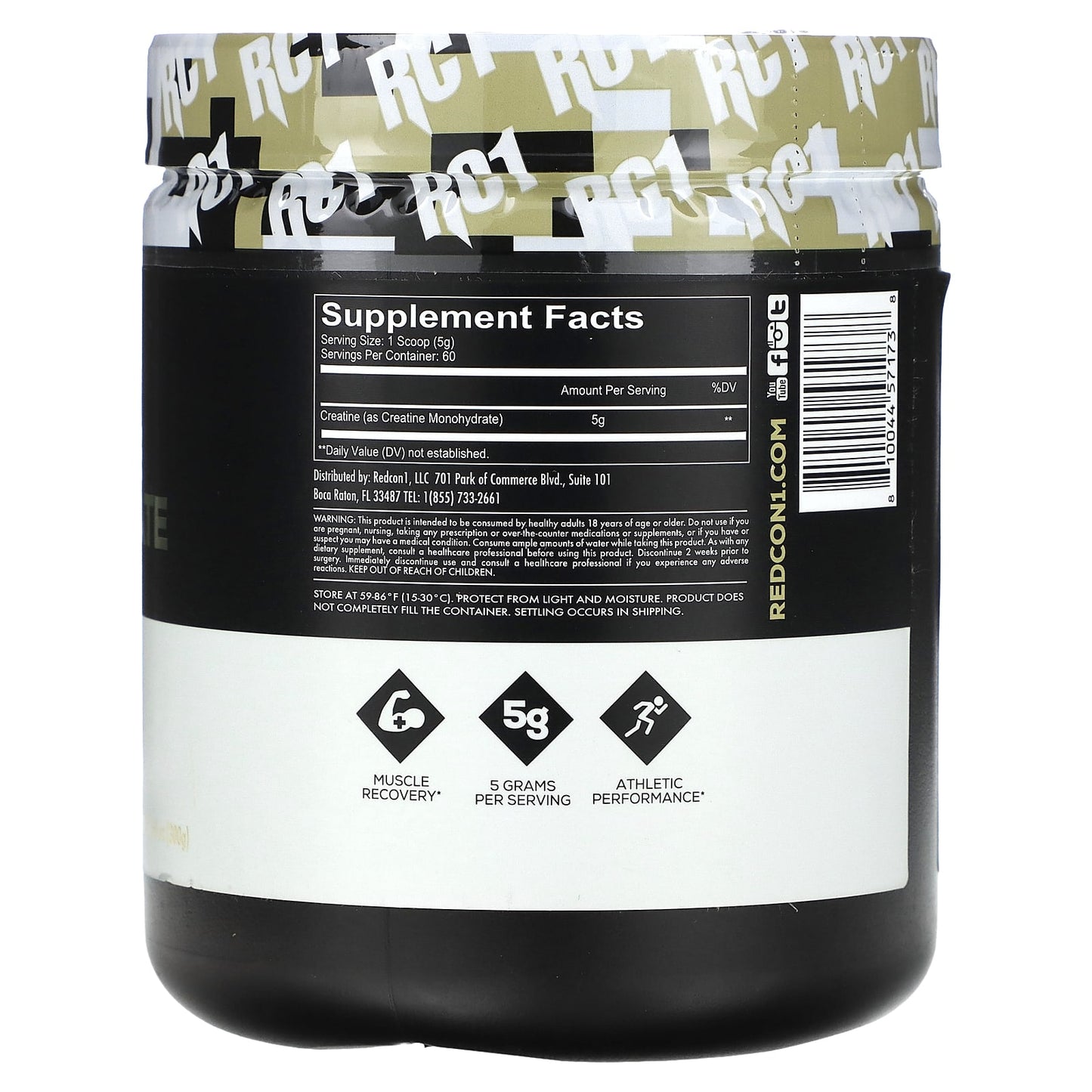 Redcon1, Creatine Monohydrate, 10.58 oz (300 g) UPC 810044571738 | HiLife Vitamins