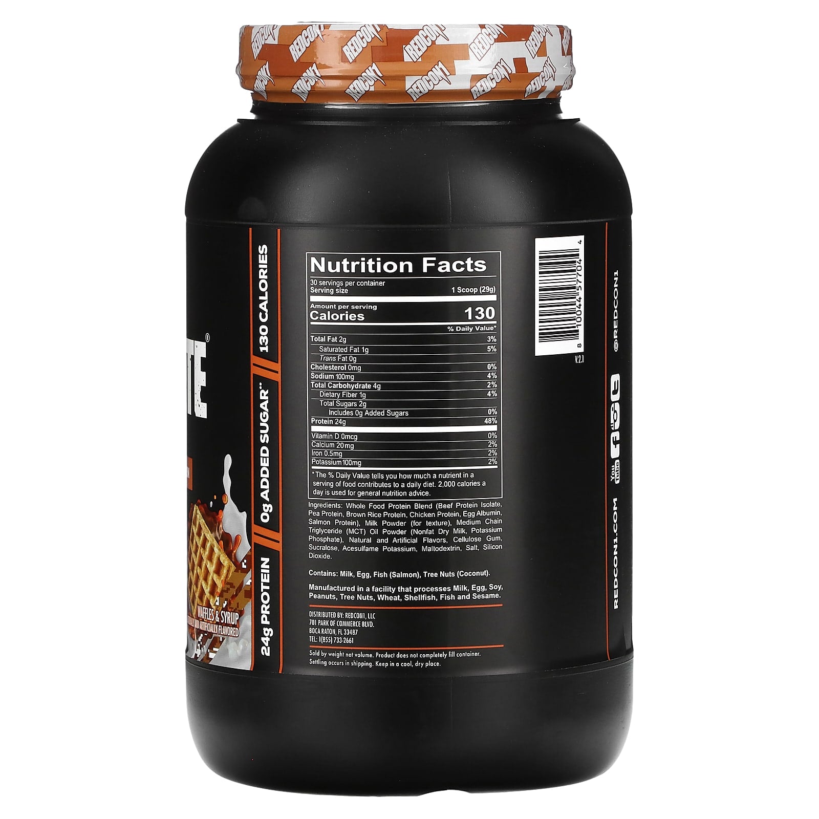 Redcon1, MRE Lite, Whole Food Protein, Waffles &amp; Syrup, 1.92 lb (870 g) UPC 810044577044 | HiLife Vitamins