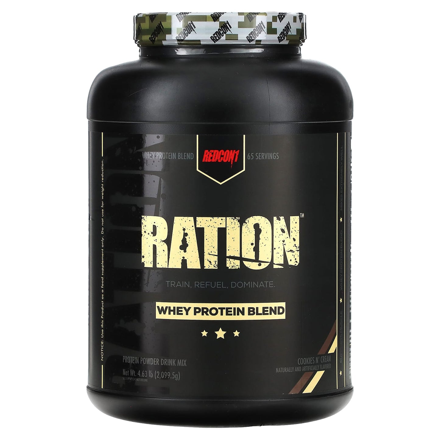 Redcon1, Ration, Whey Protein Blend, Cookies N' Cream, 4.63 lbs (2, 4.63 lbs (2,099.5 g) UPC 850004759547 | HiLife Vitamins